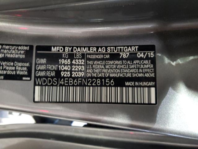 WDDSJ4EB6FN228156 Mercedes-Benz CLA 250
