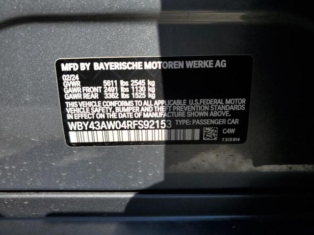 WBY43AW04RFS92153 BMW IX XDRIVE5