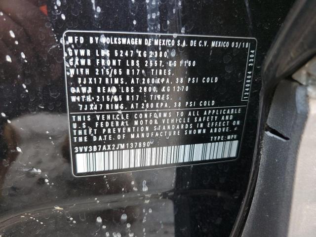 3VV3B7AX2JM137890 Volkswagen TIGUAN SE
