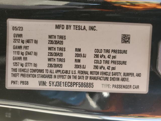 5YJ3E1EC8PF586885 Tesla 2023