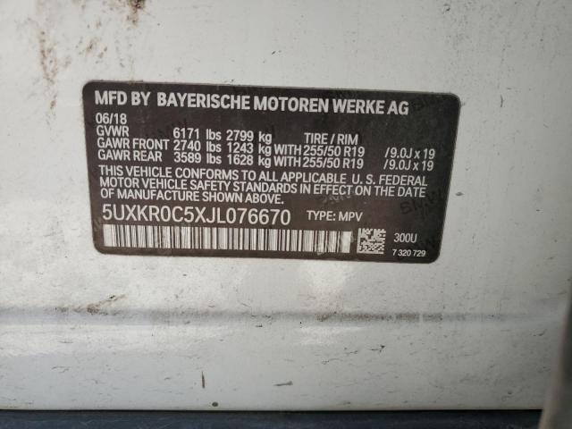 5UXKR0C5XJL076670 BMW X5