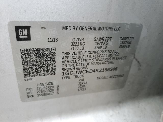 1GCUWCED4KZ186346 Chevrolet Silverado
