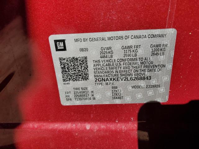 2GNAXKEV2L6268843 Chevrolet EQUINOX LT