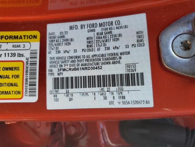 3FMCR9B61NRD30452 Ford BRONCO SPO