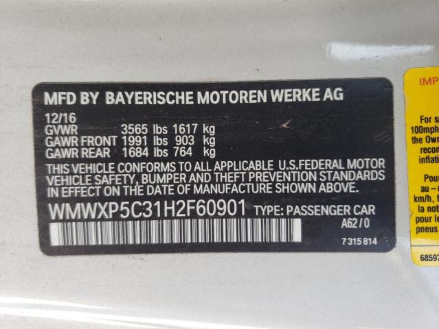 WMWXP5C31H2F60901 Mini Cooper