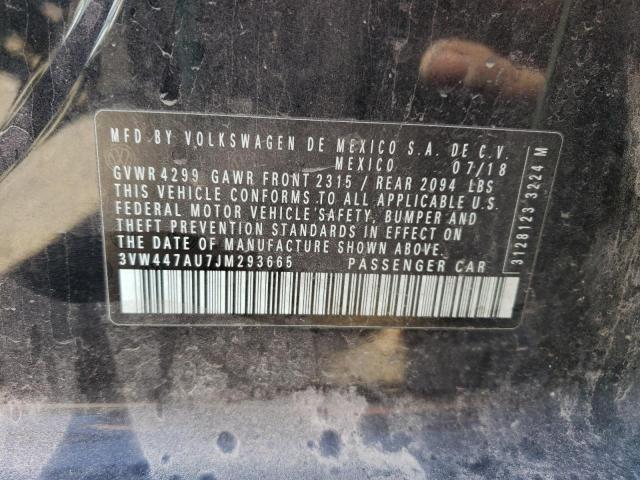 3VW447AU7JM293665 Volkswagen 2018