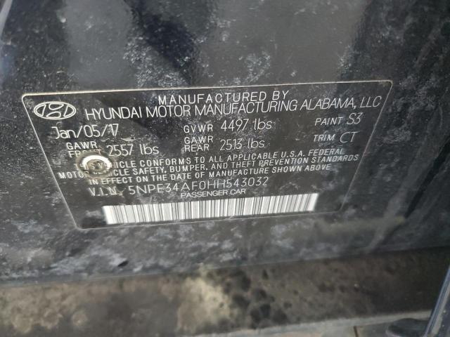 5NPE34AF0HH543032 Hyundai 2017