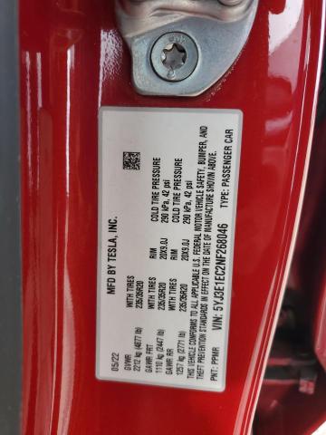 5YJ3E1EC2NF268046 Tesla MODEL 3