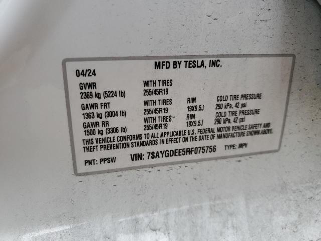 7SAYGDEE5RF075756 Tesla 2024