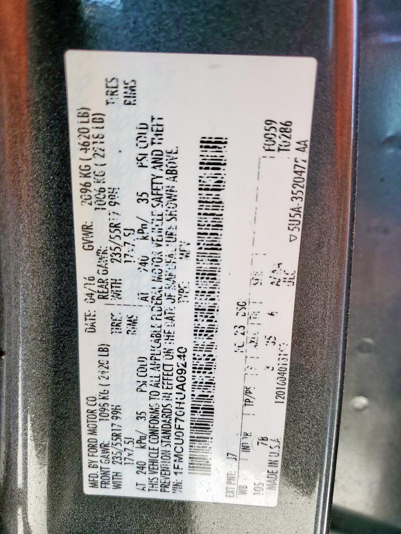 1FMCU0F70HUA09240 Ford ESCAPE S