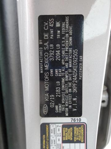 3KPF24AD5KE092505 KIA FORTE FE