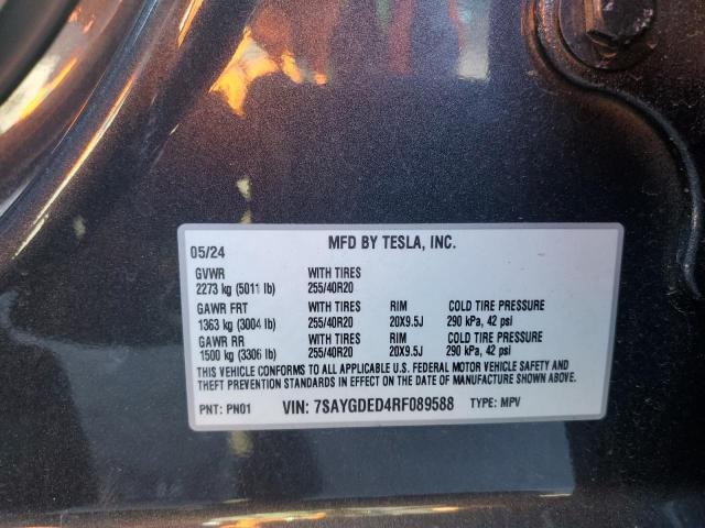 7SAYGDED4RF089588 Tesla Model Y