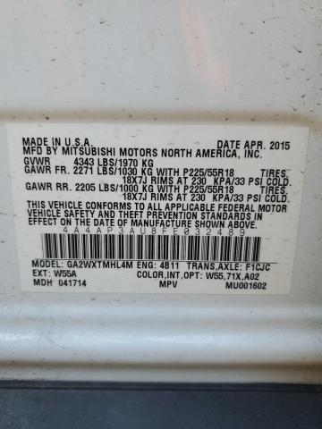 4A4AP3AU8FE032489 Mitsubishi Outlander