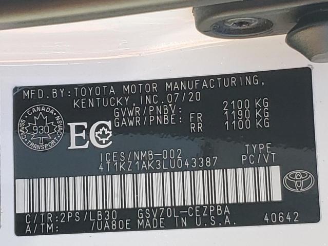 4T1KZ1AK3LU043387 Toyota 2gr-fks