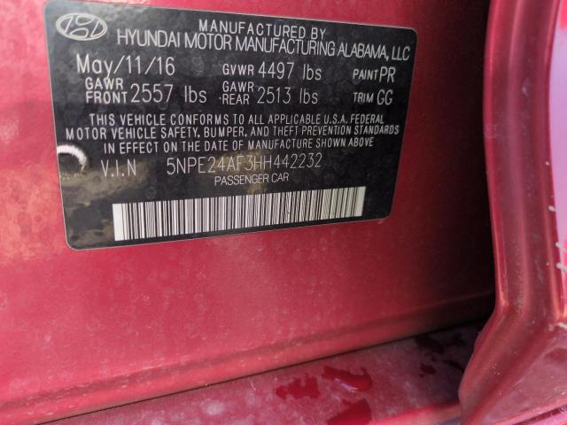 5NPE24AF3HH442232 Hyundai 2017