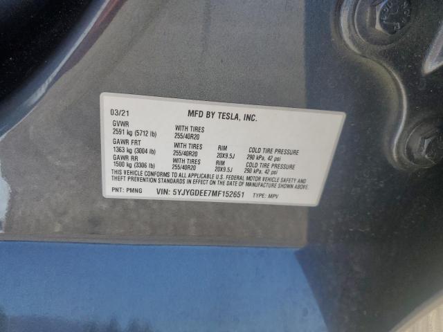 5YJYGDEE7MF152651 Tesla 2021