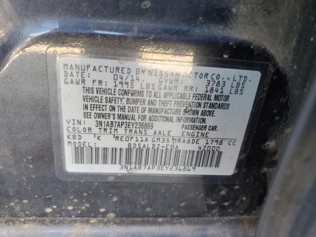 3N1AB7AP3EY236869 Nissan 2014