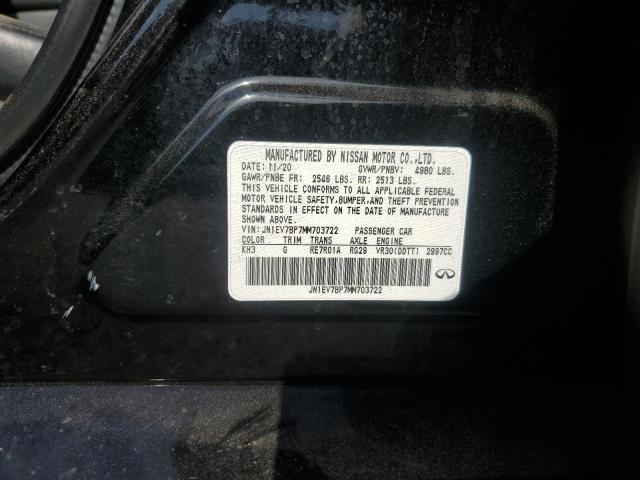 JN1EV7BP7MM703722 Infiniti 3.0l t