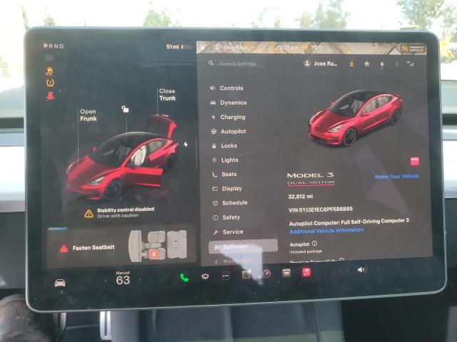 5YJ3E1EC8PF586885 Tesla 2023