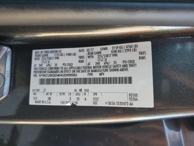 1FMCU9GD4HUD09582 Ford gtdi sigma w/premium fuel