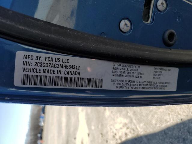 2C3CDZAG3MH534312 Dodge 2021