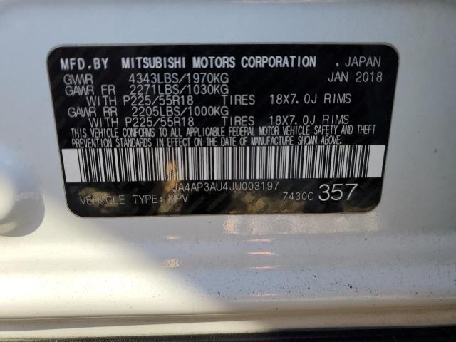 JA4AP3AU4JU003197 Mitsubishi Outlander