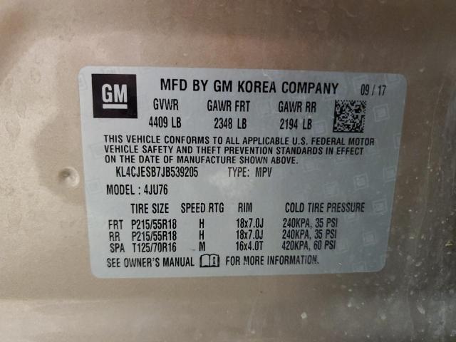 KL4CJESB7JB539205 Buick luv: mfi, variable valve timing, alum, e85 max