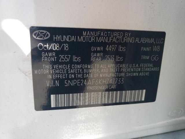 5NPE24AF6KH747733 Hyundai gdi theta-ii