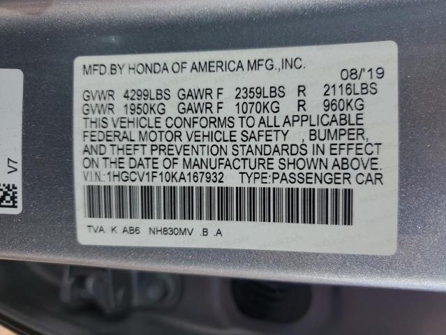 1HGCV1F10KA167932 Honda ACCORD LX