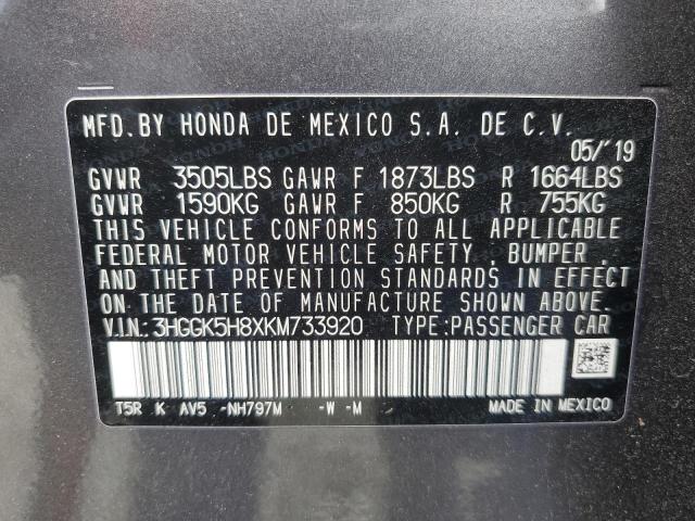 3HGGK5H8XKM733920 Honda l15b1
