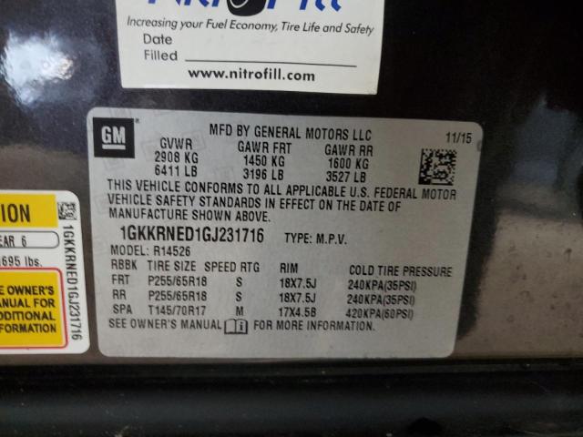 1GKKRNED1GJ231716 GMC llt - sidi, alum, 60 degrees