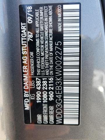 WDD3G4EB3KW002275 Mercedes-Benz A 220