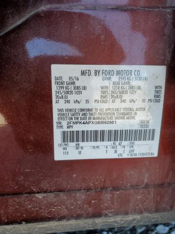2FMPK4APXGBB92981 Ford EDGE SPORT