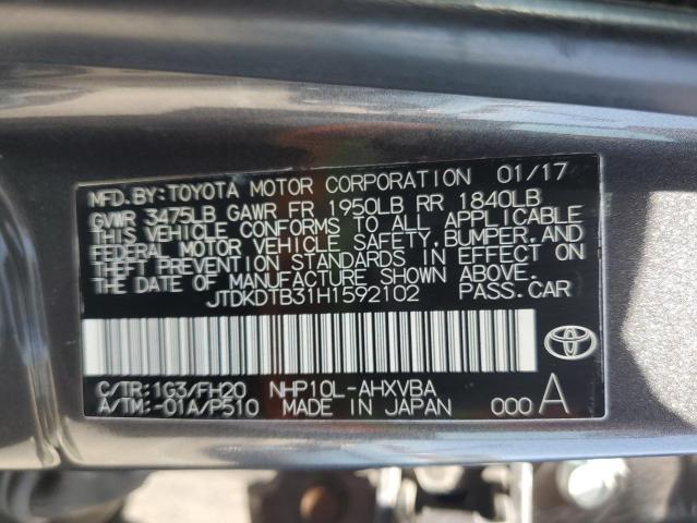 JTDKDTB31H1592102 Toyota 1nz-fxe+1lm