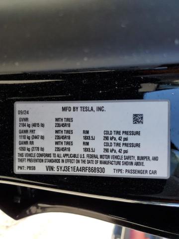 5YJ3E1EA4RF868930 Tesla 2024
