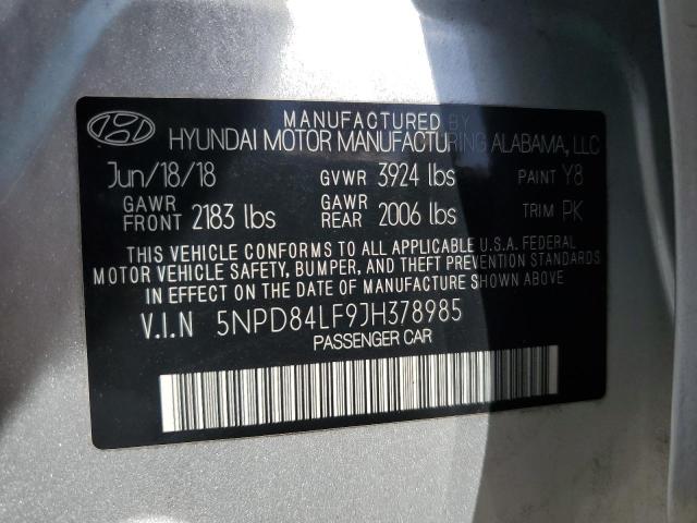 5NPD84LF9JH378985 Hyundai mpi nu