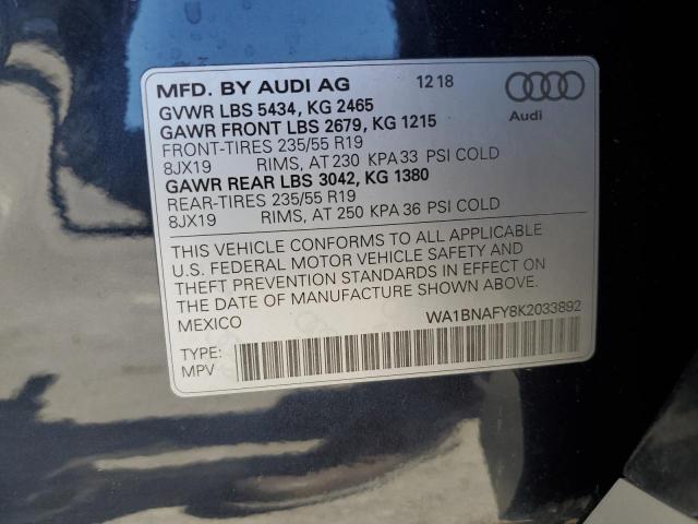 WA1BNAFY8K2033892 Audi 2019