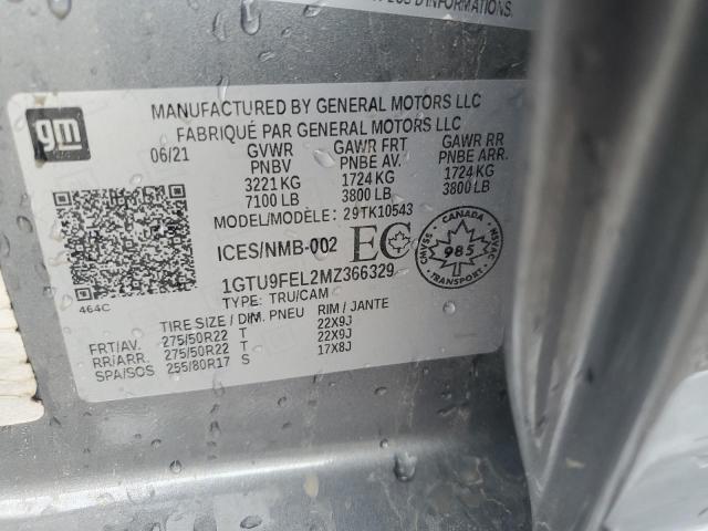 1GTU9FEL2MZ366329 GMC l87 - di dfm, alum, gen 5