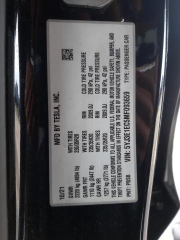 5YJ3E1EC5MF093659 Tesla 2021