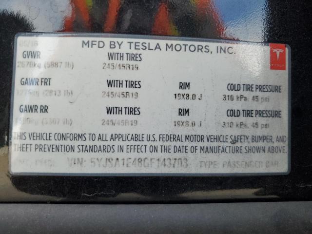 5YJSA1E48GF143703 Tesla MODEL S