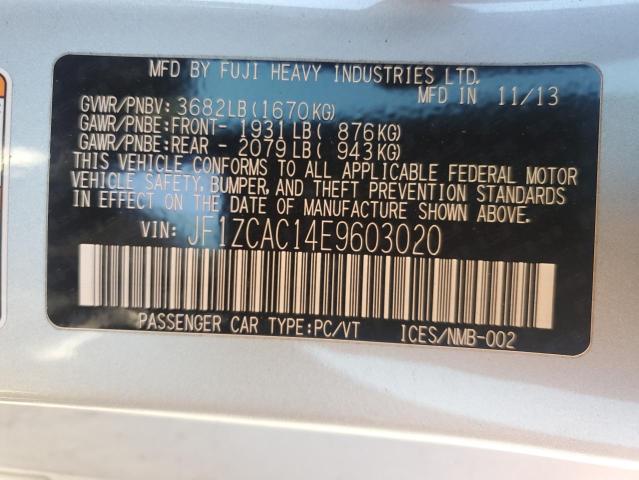 JF1ZCAC14E9603020 Subaru 2014