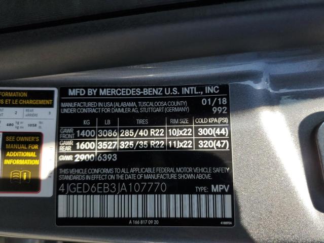 4JGED6EB3JA107770 Mercedes-Benz GLE COUPE