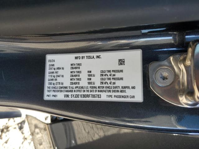 5YJ3E1EB0RF786783 Tesla MODEL 3