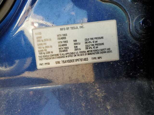 7SAYGDEE1PF761483 Tesla 2023