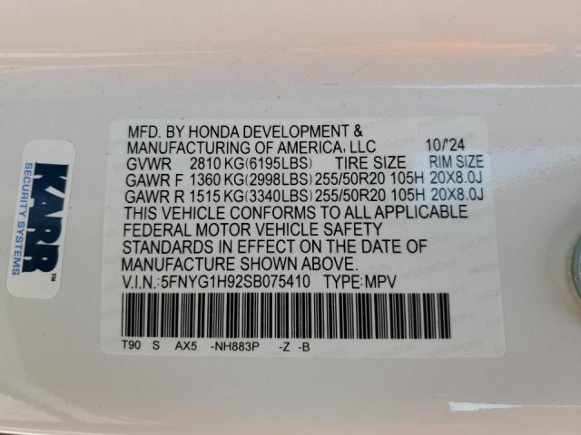 5FNYG1H92SB075410 Honda j35y8