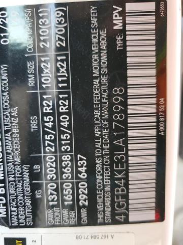 4JGFB4KE3LA178998 Mercedes-Benz GLE 350 4M