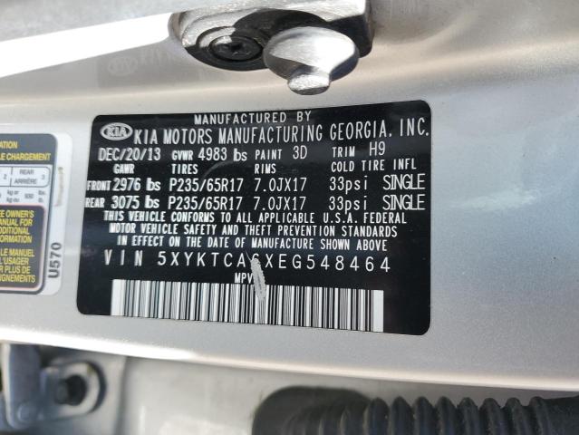 5XYKTCA6XEG548464 KIA SORENTO LX
