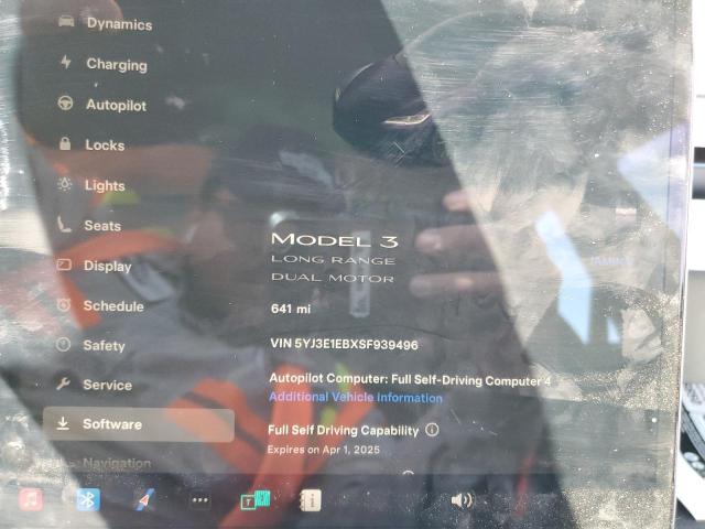 5YJ3E1EBXSF939496 Tesla MODEL 3