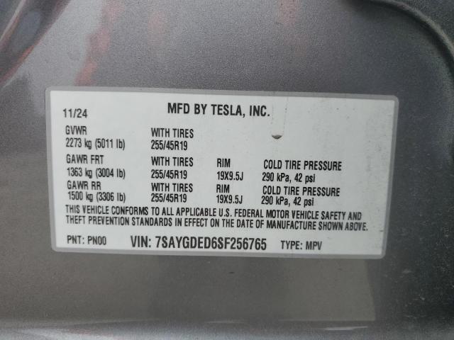 7SAYGDED6SF256765 Tesla 2025