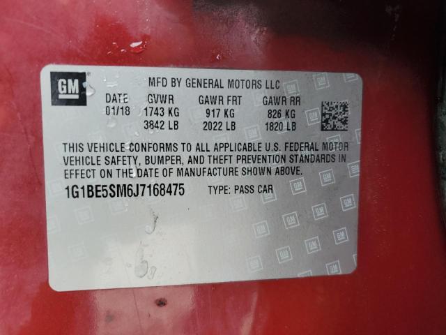 1G1BE5SM6J7168475 Chevrolet CRUZE LT